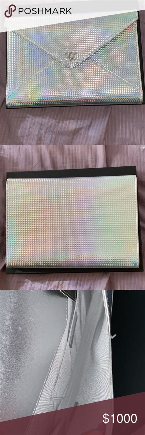 chanel holographic pvc clutch|Chanel clutch.